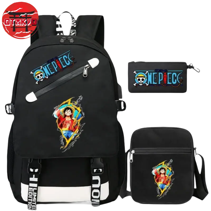 Luffy König der Piraten Rucksack mit Federmäppchen und Tasche - One Piece™