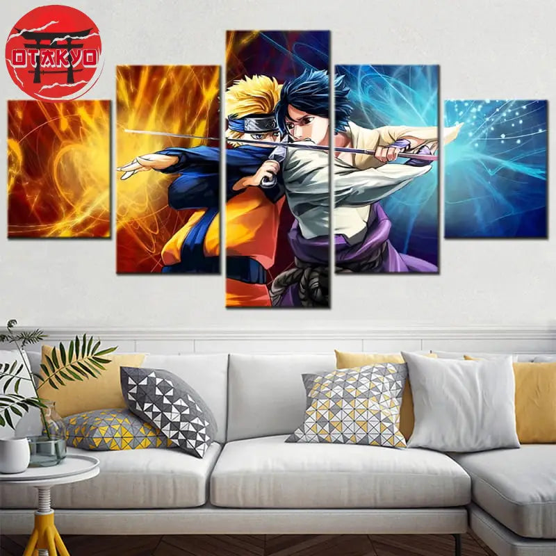 Naruto und Sasuke Kampf Gemälde - Naruto Shippuden™