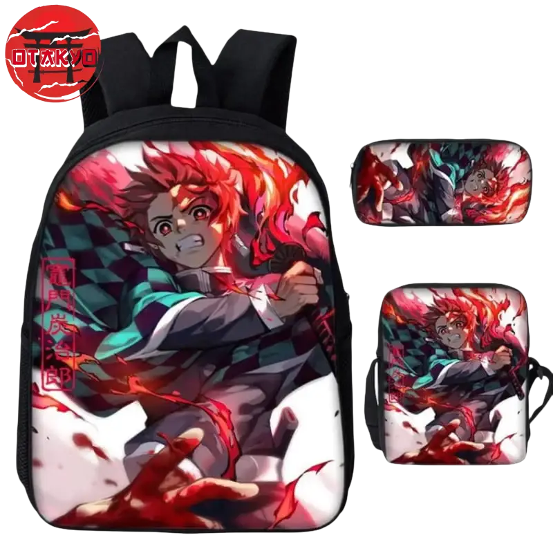 Rucksack mit Federmäppchen und Tasche Sonnenatmung - Demon Slayer™