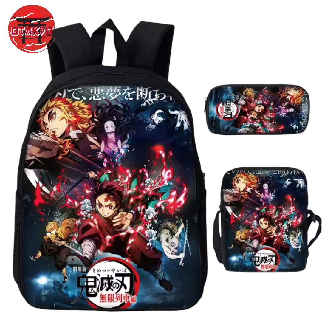 Rucksack mit Federmäppchen und Umhängetasche Tanjiro Mugen Train - Demon Slayer™