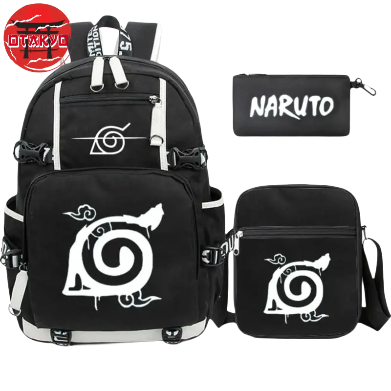 Rucksack mit Federmäppchen und Tasche Konoha-Symbol - Naruto Shippuden™