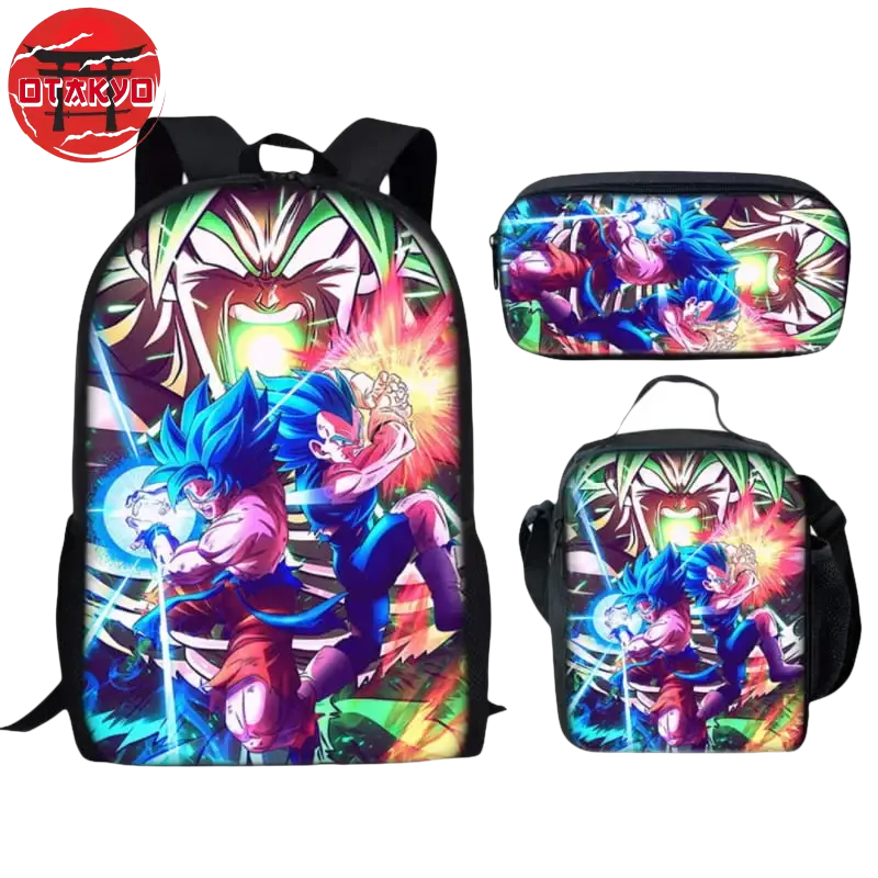 Rucksack mit Federmäppchen und Umhängetasche Goku x Vegeta VS Broly - Dragon Ball Z™