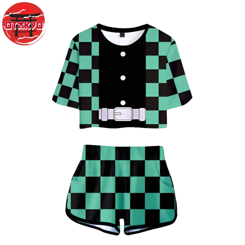 Tanjiro Kamado Schlafanzug Grün und Schwarz - Demon Slayer™