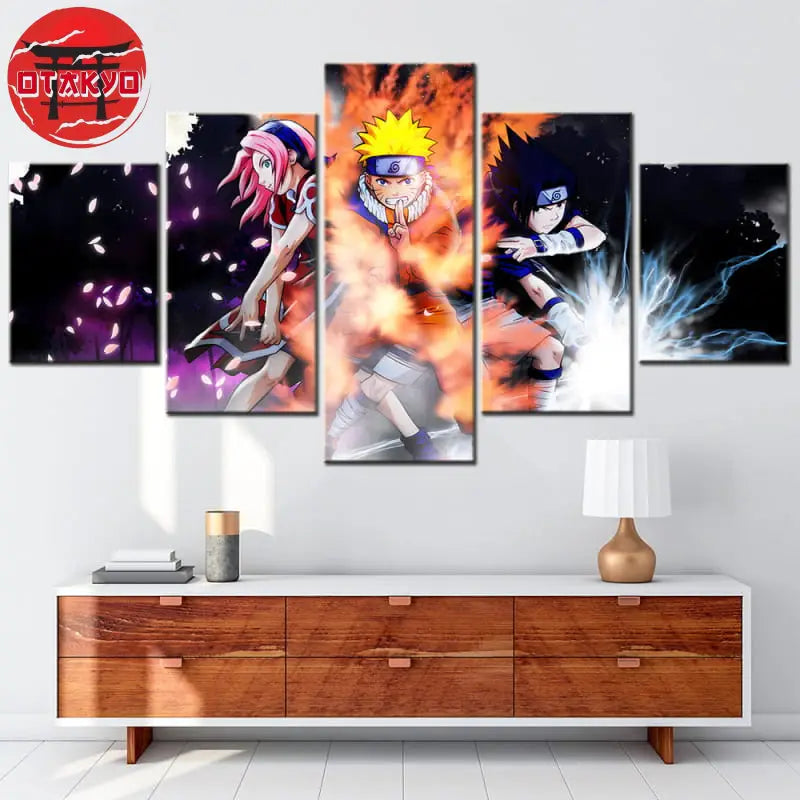 Team 7 Signatur-Angriff Gemälde - Naruto Shippuden™