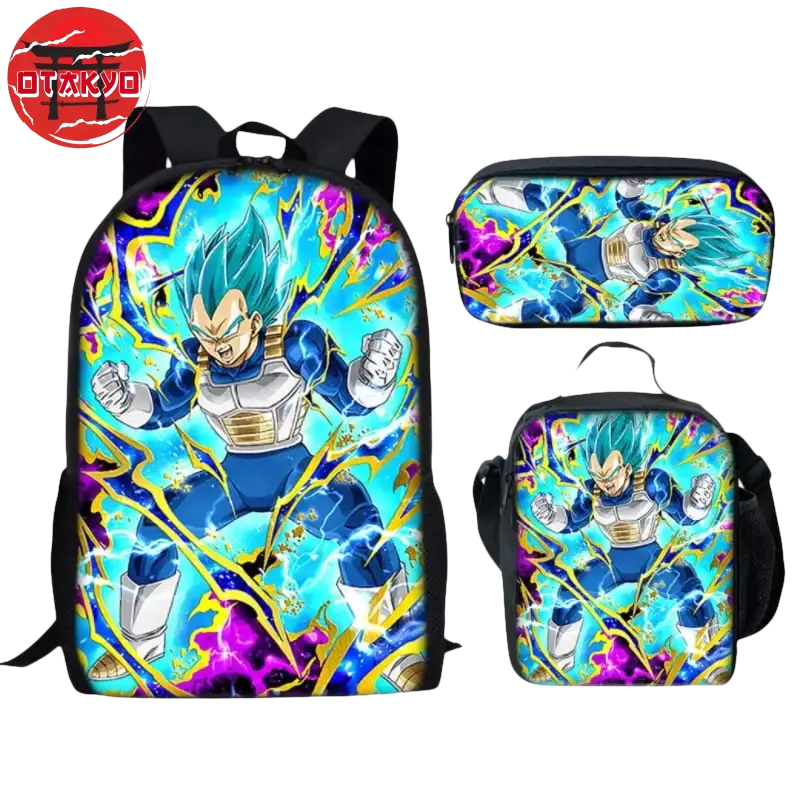Vegeta SSJ Blue Rucksack mit Federmäppchen und Tasche - Dragon Ball Z™