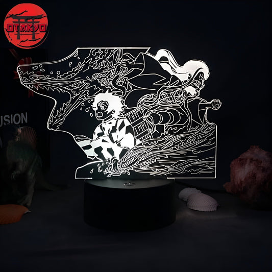 3D-Nachtlicht Nezuko und Tanjiro Kamado im Kampfmodus - Demon Slayer™