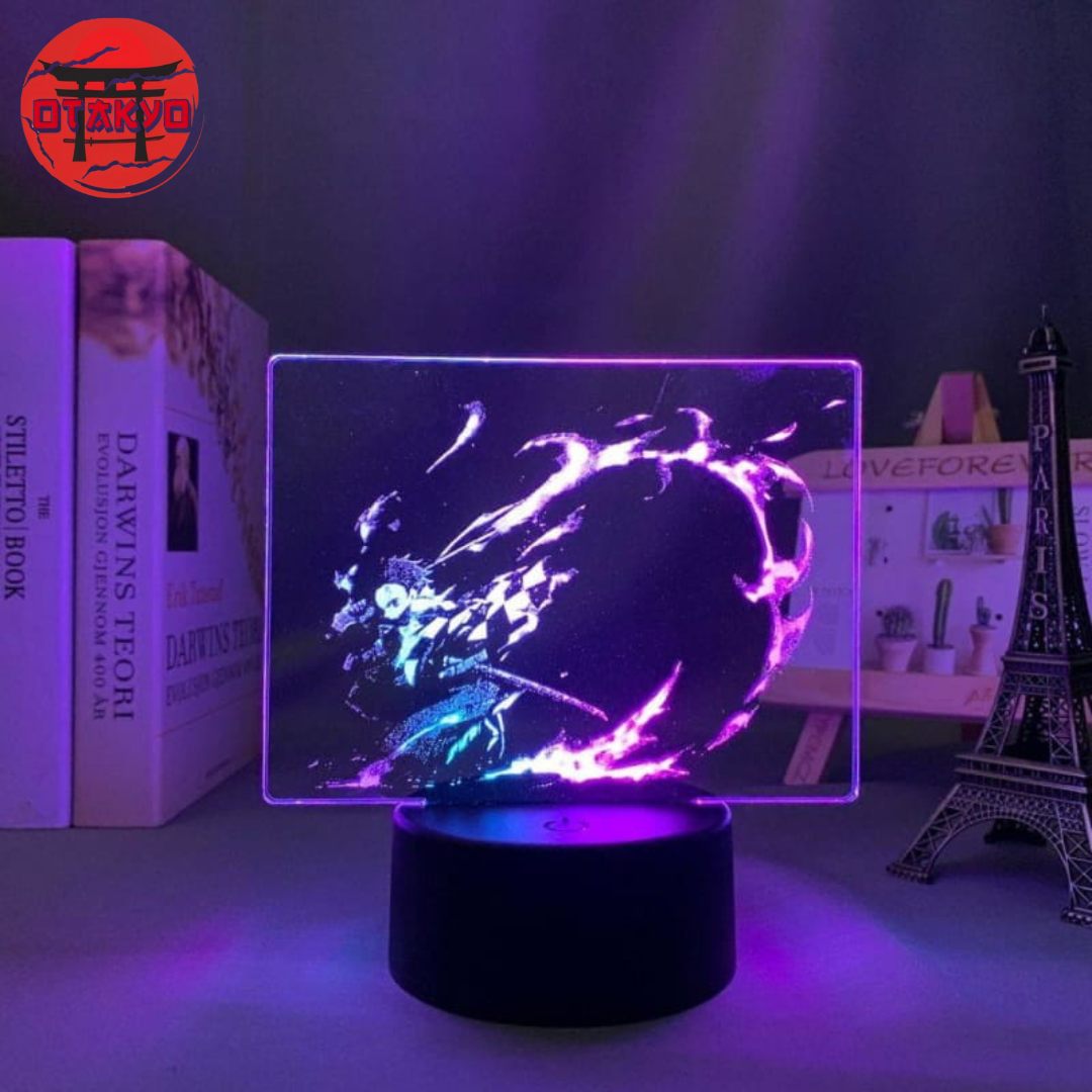 3D-Nachtlicht Tanjiro Kamado Flamme des Schicksals Zweifarbig - Demon Slayer™