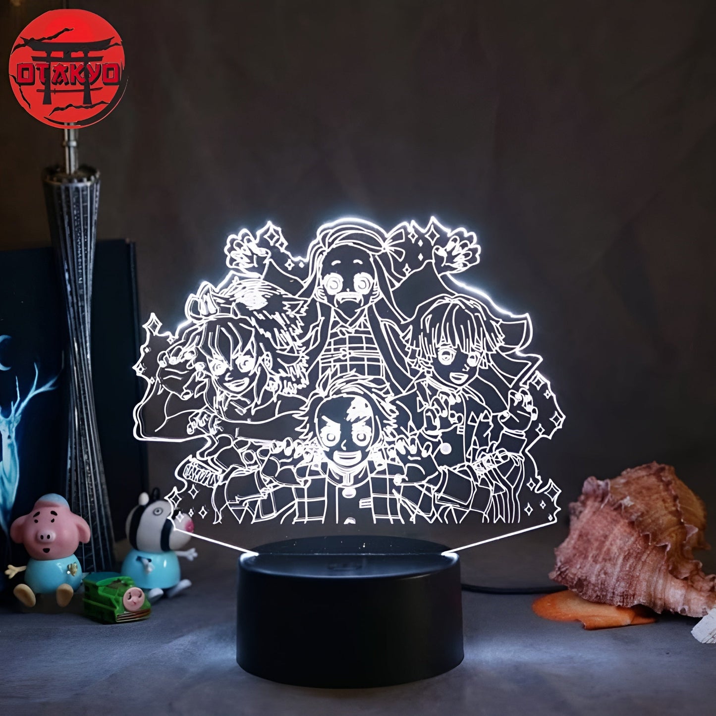 3D-Nachtlicht Tanjiro, Nezuko, Inosuke und Zenitsu - Demon Slayer™