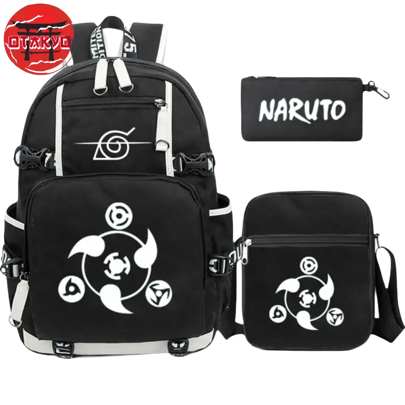 All Sharingan Rucksack mit Federmäppchen und Tasche - Naruto Shippuden™