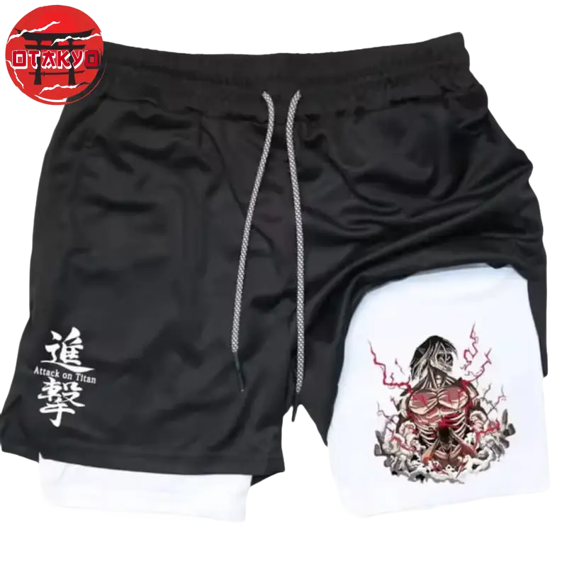Eren "Angreifender Titan" Schwarz-Weiß Short - Attack on Titan™