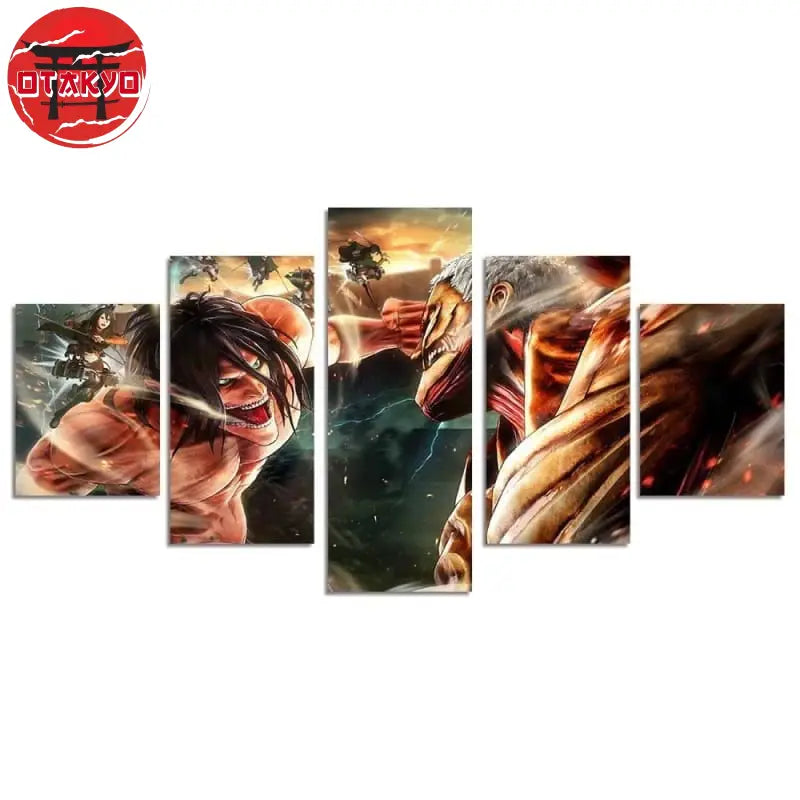 Eren vs Reiner Gemälde - Attack on Titan™