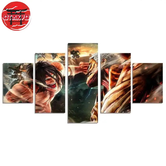 Eren vs Reiner Gemälde - Attack on Titan™