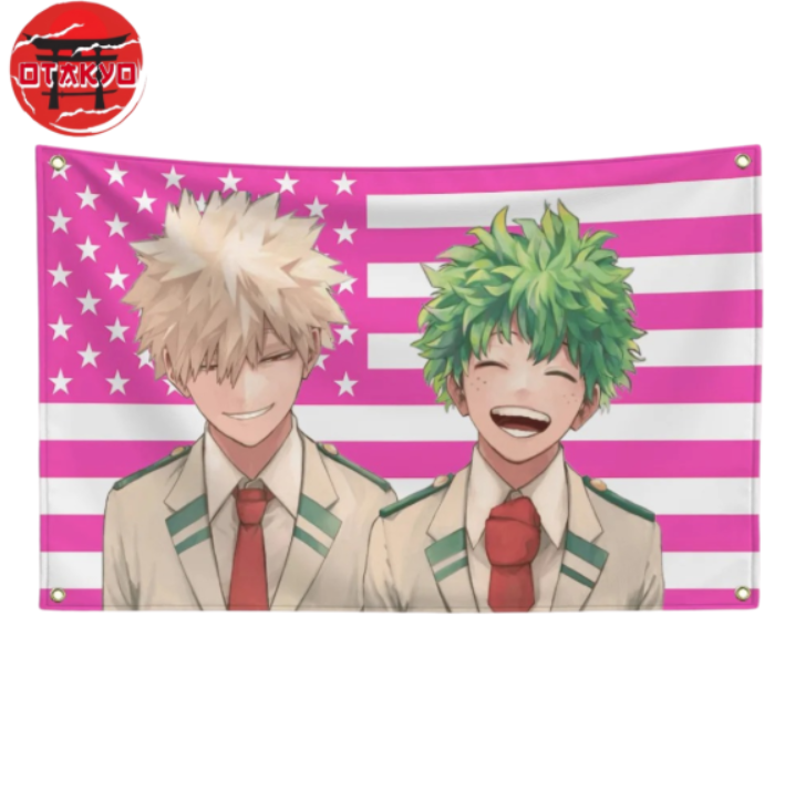 Flagge Bakugo & Midoriya „Heldenlächeln" - My Hero Academia™