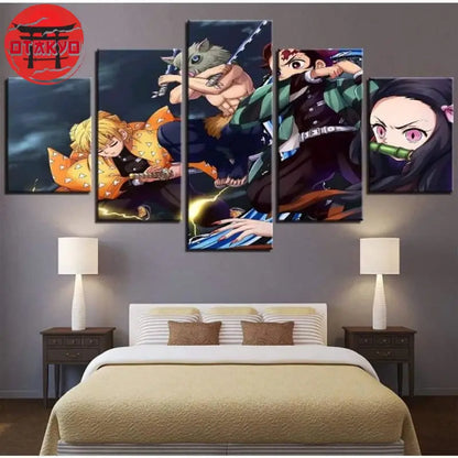 Gemälde Tanjiro, Nezuko, Zenitsu und Inosuke - Demon Slayer™