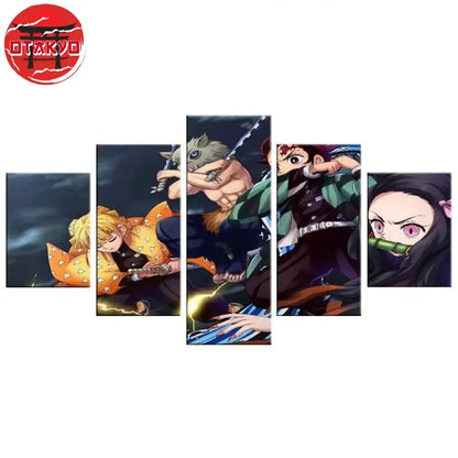 Gemälde Tanjiro, Nezuko, Zenitsu und Inosuke - Demon Slayer™