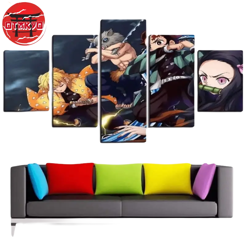 Gemälde Tanjiro, Nezuko, Zenitsu und Inosuke - Demon Slayer™