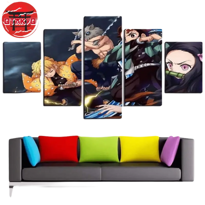 Gemälde Tanjiro, Nezuko, Zenitsu und Inosuke - Demon Slayer™