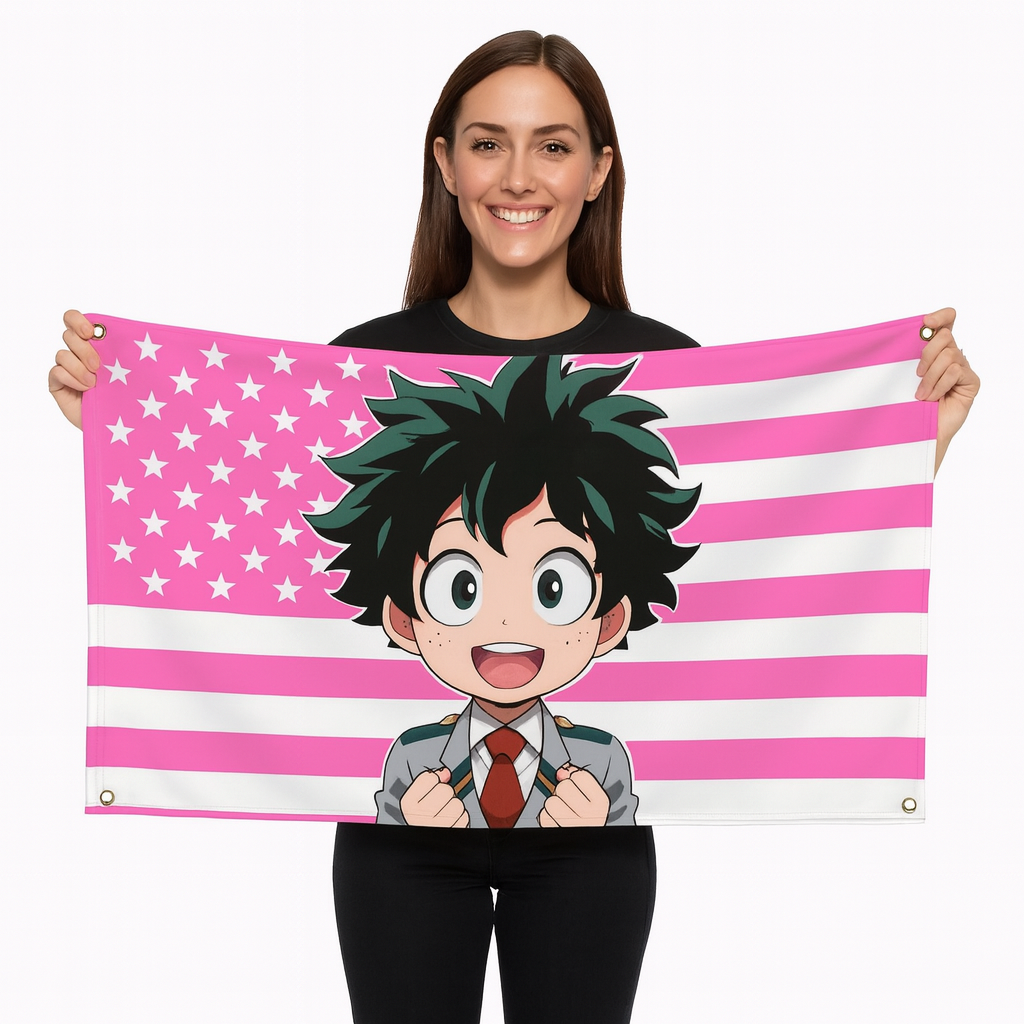 Izuku Midoriya Flagge "Chibi-Studenten-Stil" - My Hero Academia™