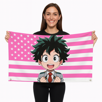 Izuku Midoriya Flagge "Chibi-Studenten-Stil" - My Hero Academia™