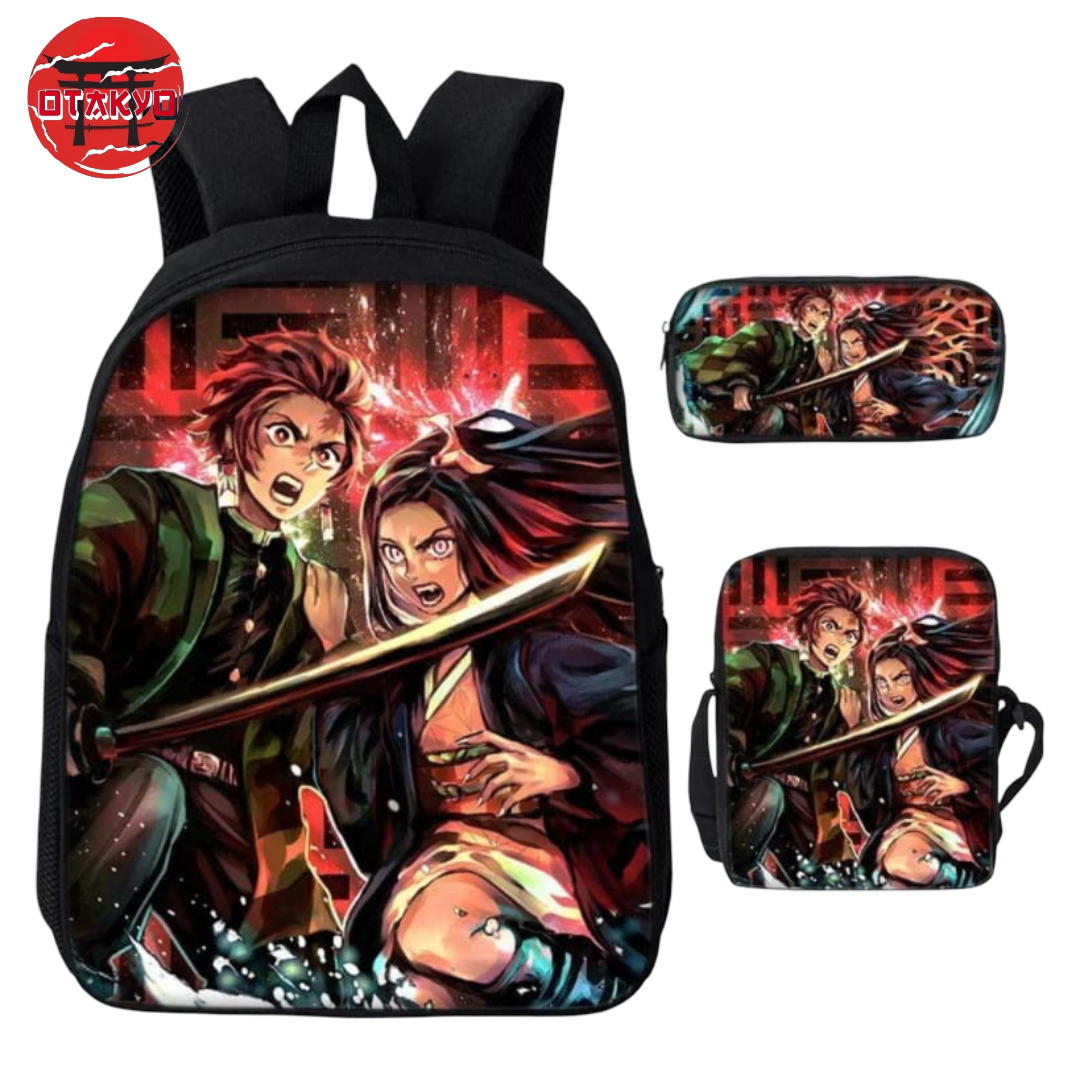 Kamado Rucksack mit Federmäppchen und Tasche - Demon Slayer™