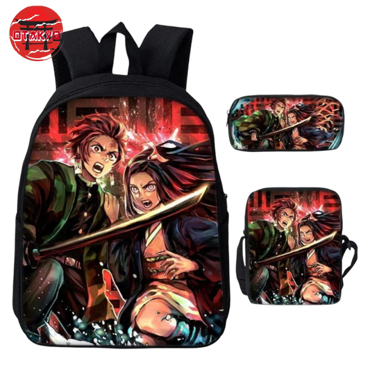 Kamado Rucksack mit Federmäppchen und Tasche - Demon Slayer™