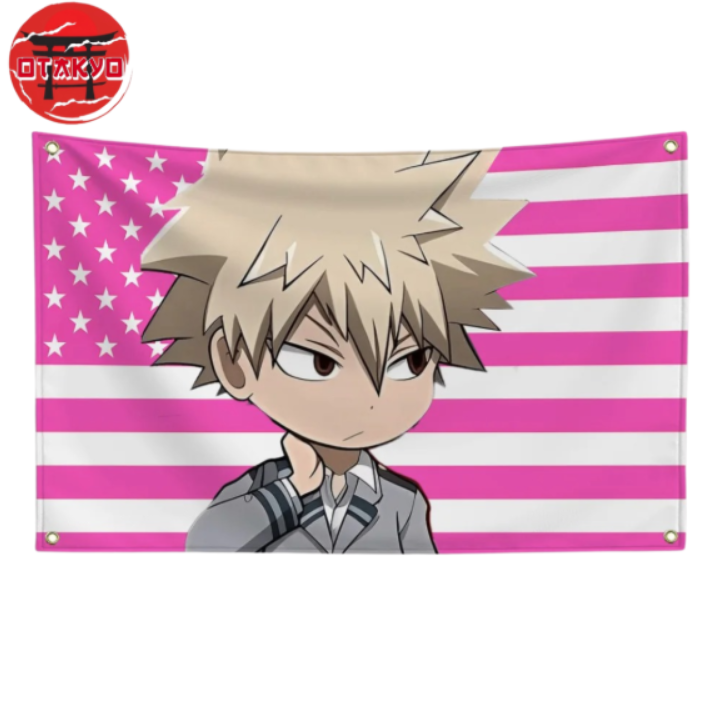 Katsuki Bakugo Flagge „Chibi-Studenten-Stil" - My Hero Academia™