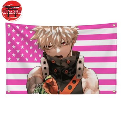 Katsuki Bakugo Flagge „Heroische Explosion" – My Hero Academia™