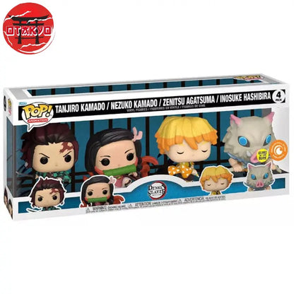 Lot 4 Funko POP Tanjiro, Zenitsu, Nezuko und Inosuke - Demon Slayer™