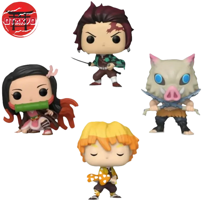 Lot 4 Funko POP Tanjiro, Zenitsu, Nezuko und Inosuke - Demon Slayer™