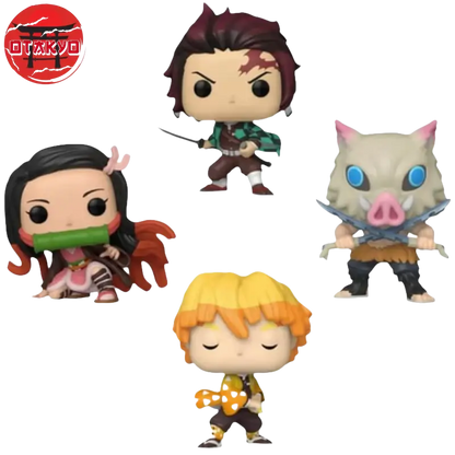 Lot 4 Funko POP Tanjiro, Zenitsu, Nezuko und Inosuke - Demon Slayer™