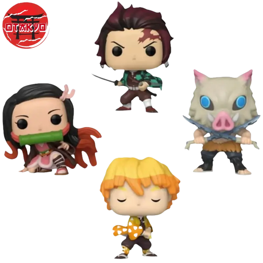 Lot 4 Funko POP Tanjiro, Zenitsu, Nezuko und Inosuke - Demon Slayer™