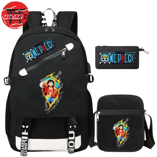 Luffy König der Piraten Rucksack mit Federmäppchen und Tasche - One Piece™