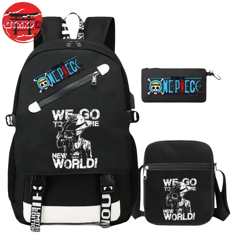 Luffy New World Rucksack mit Federmäppchen und Umhängetasche - One Piece™