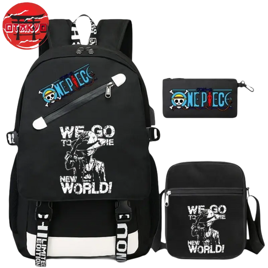 Luffy New World Rucksack mit Federmäppchen und Umhängetasche - One Piece™