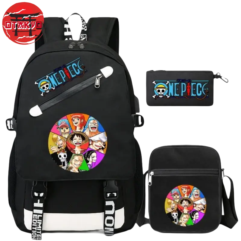 Mugiwara Rucksack mit Federmäppchen und Umhängetasche - One Piece™
