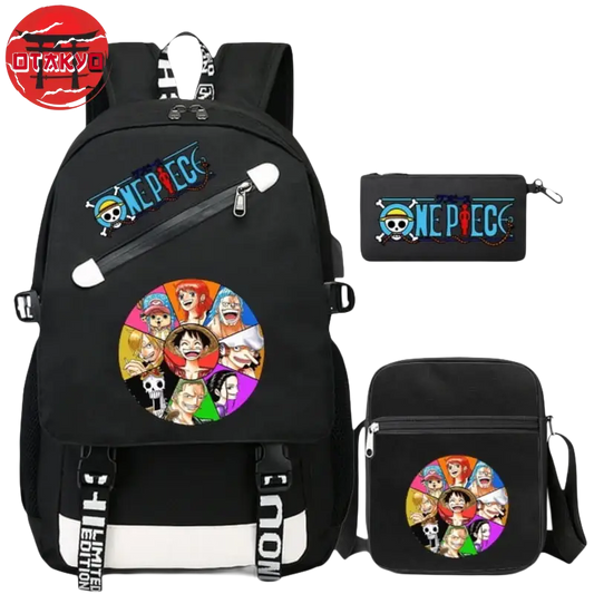 Mugiwara Rucksack mit Federmäppchen und Umhängetasche - One Piece™