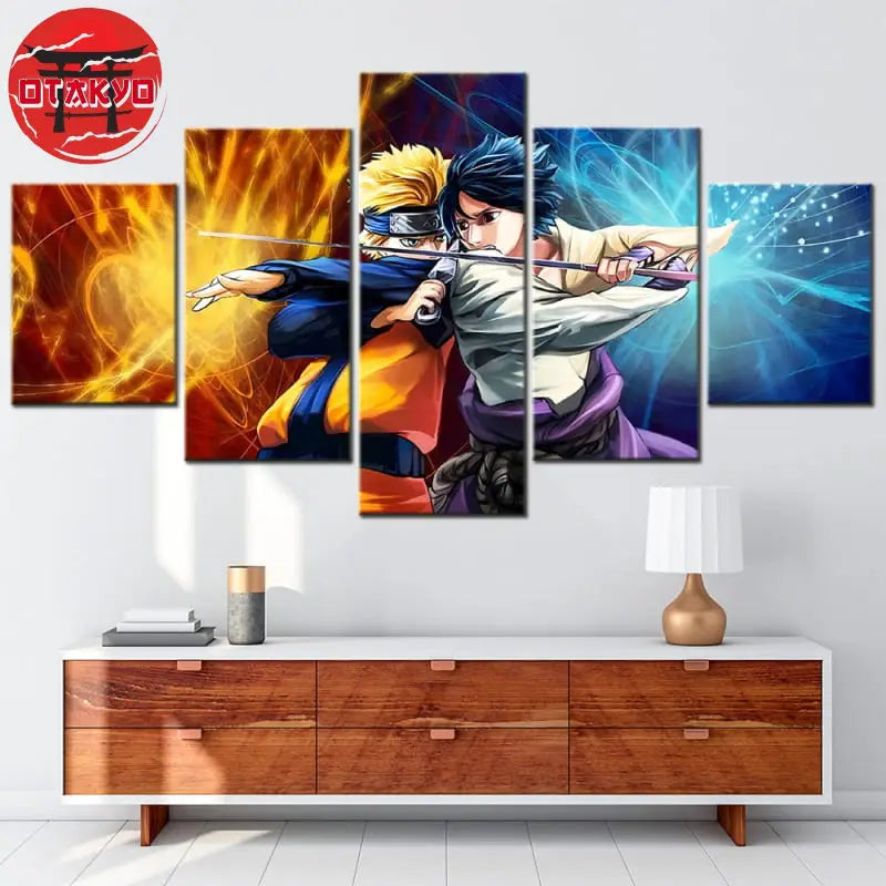 Naruto und Sasuke Kampf Gemälde - Naruto Shippuden™
