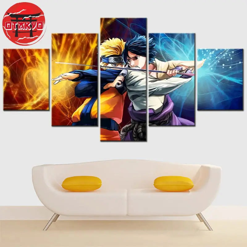 Naruto und Sasuke Kampf Gemälde - Naruto Shippuden™