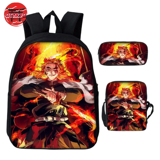 Rengoku Rucksack mit Federmäppchen und Umhängetasche - Demon Slayer™