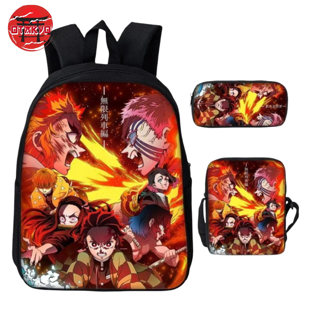 Rucksack mit Federmäppchen und Tasche Mugen Train Endkampf - Demon Slayer™