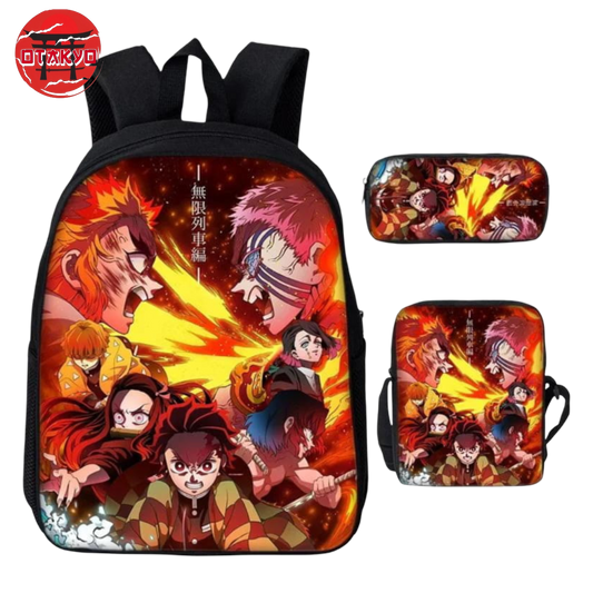 Rucksack mit Federmäppchen und Tasche Mugen Train Endkampf - Demon Slayer™