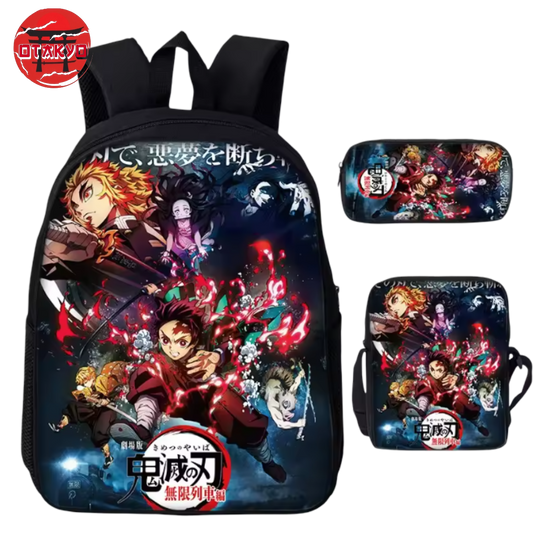 Rucksack mit Federmäppchen und Umhängetasche Tanjiro Mugen Train - Demon Slayer™