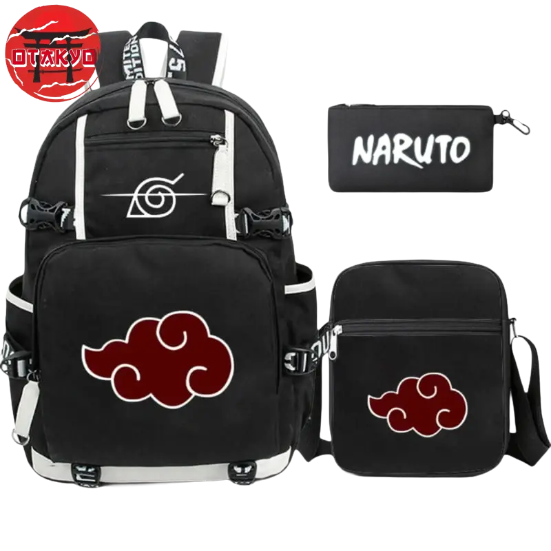 Rucksack mit Federmäppchen und Tasche Akatsuki - Naruto Shippuden™