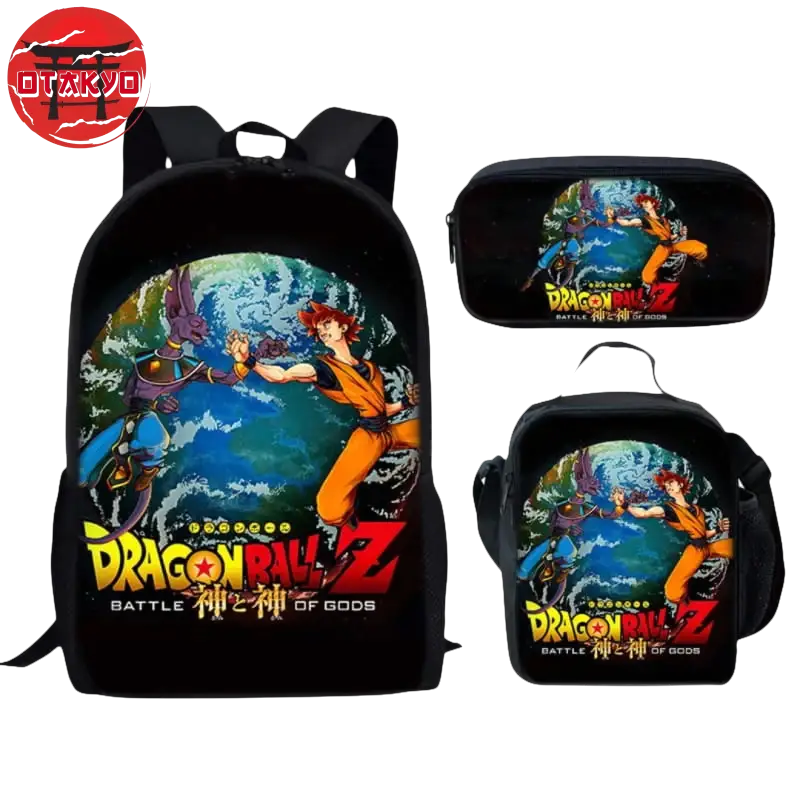 Rucksack mit Federmäppchen und Tasche Goku vs Beerus - Dragon Ball Z™
