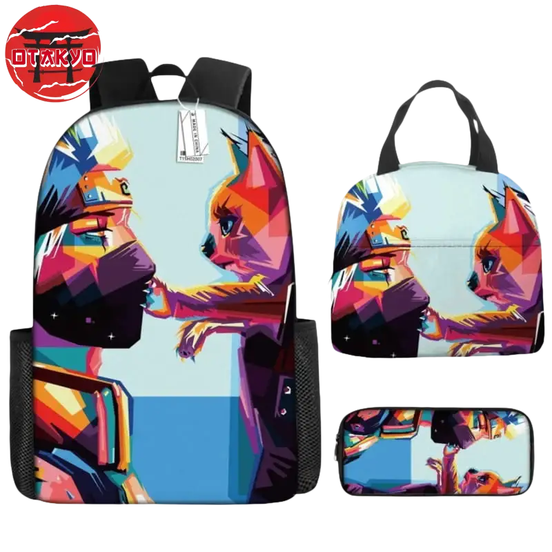 Rucksack mit Federmäppchen und Tasche Kakashi x Kurama Pop Art - Naruto Shippuden™