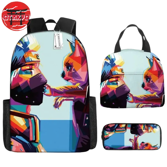 Rucksack mit Federmäppchen und Tasche Kakashi x Kurama Pop Art - Naruto Shippuden™