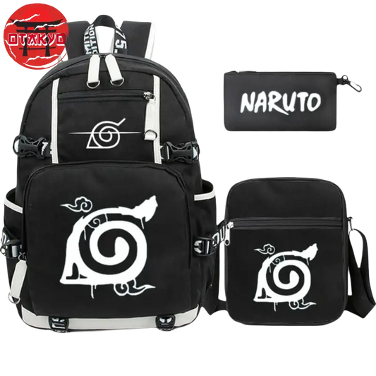 Rucksack mit Federmäppchen und Tasche Konoha-Symbol - Naruto Shippuden™
