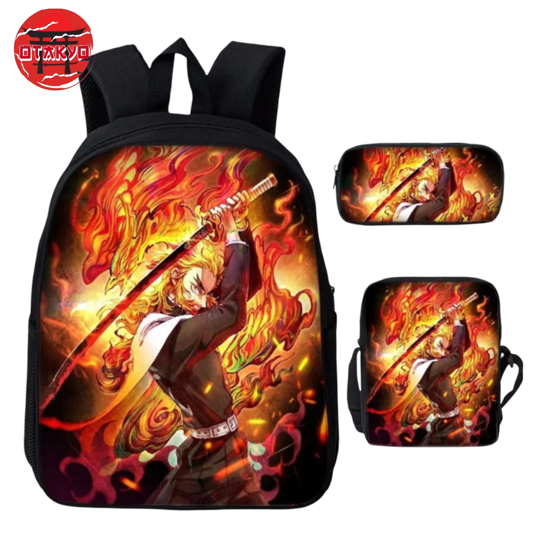 Rucksack mit Federmäppchen und Tasche Kyojuro - Demon Slayer™