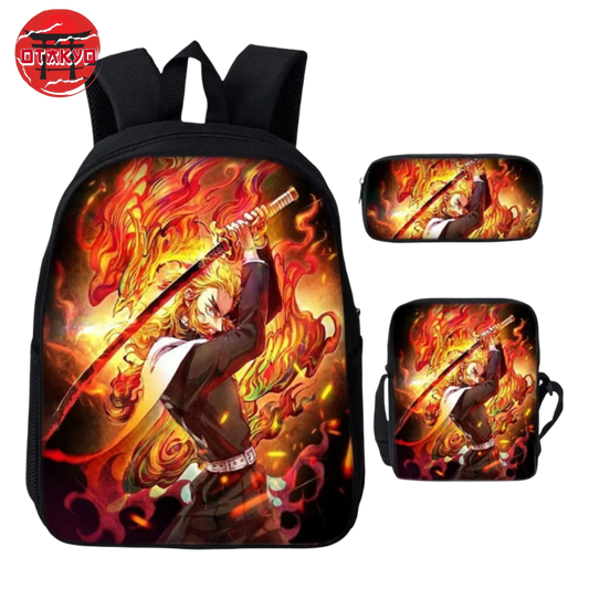 Rucksack mit Federmäppchen und Tasche Kyojuro - Demon Slayer™