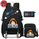 Rucksack mit Federmäppchen und Tasche Logo - One Piece™